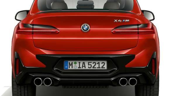 BMW X4 M F98 LCI Facelift 2021 Toronto Rot metallic Heckansicht