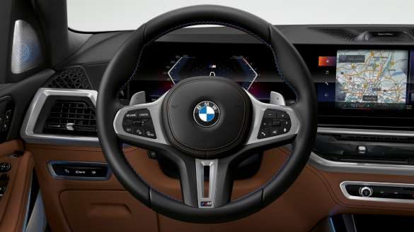 BMW X5 M60i xDrive G05 MP M Lederlenkrad Nahaufnahme